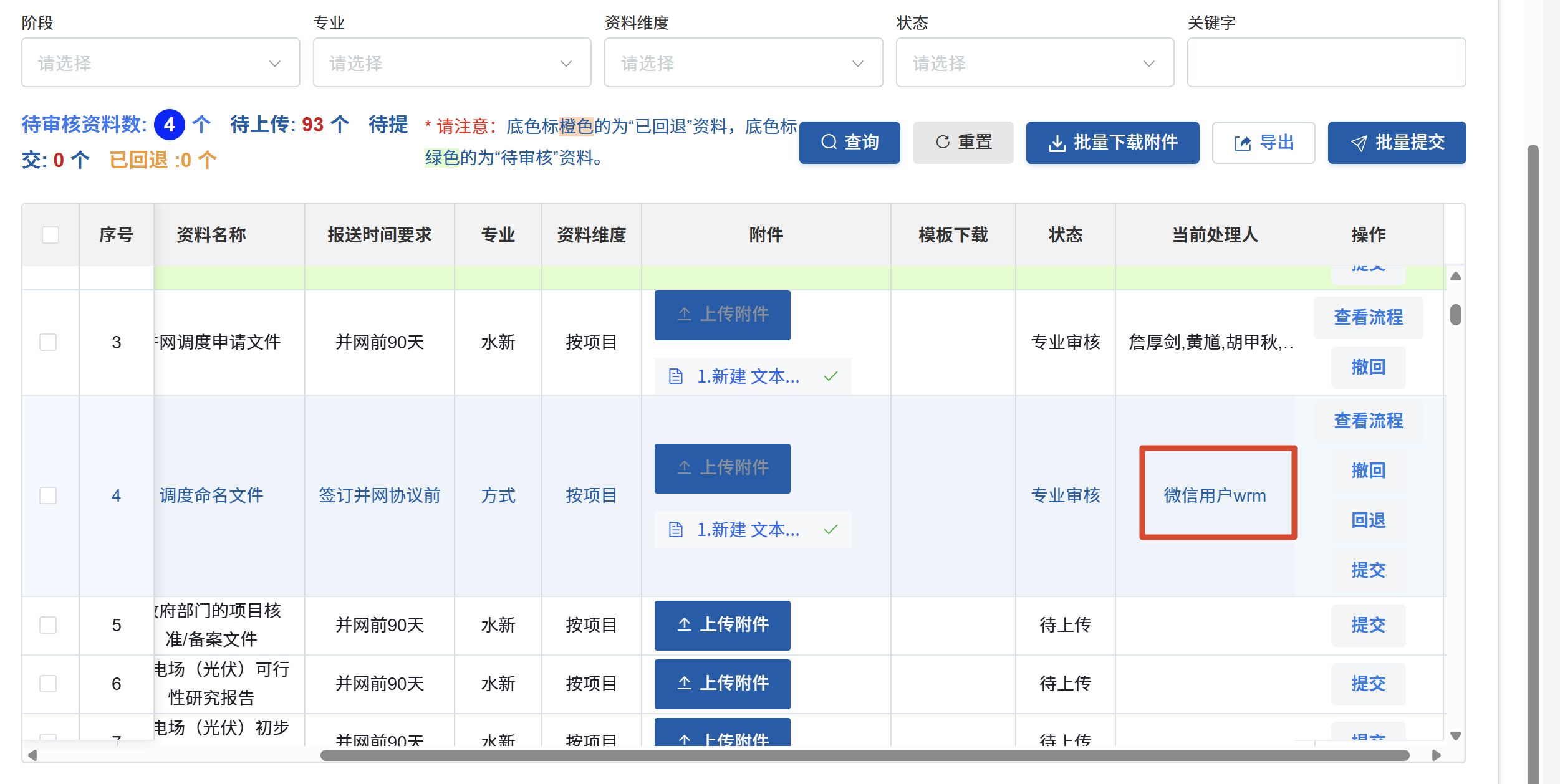 撤回后重新提交，当前处理人显示自己